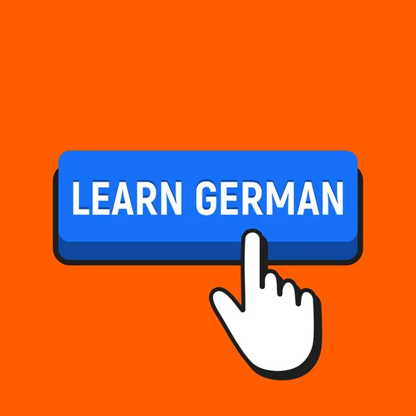 Handmauszeiger Klickt Auf Die Schaltfläche Deutsch Lernen Zeiger Auf Knopfdruck Stockillustration