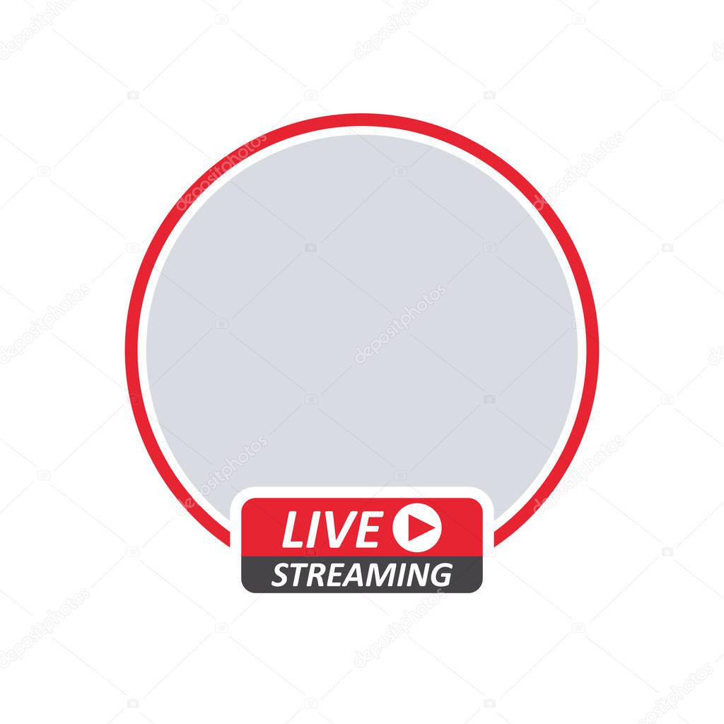 User LIVE video streaming. Social media icon avatar