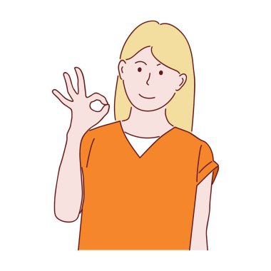 Kız olduğunu gösteren bir jest olur, tamam. Elle çizilmiş stil doodle tasarlamak