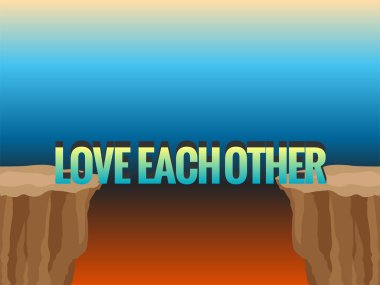 Uçurum ve cümle köprü seviyoruz. Konsept illüstrasyon