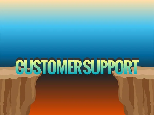 Abyss Slova Podpory Zákazníků Jako Most Koncept Ilustrace — Stockový vektor