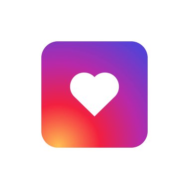 Düz renk gradyan arka planı şablonu ile kalp sembol app simgesi.