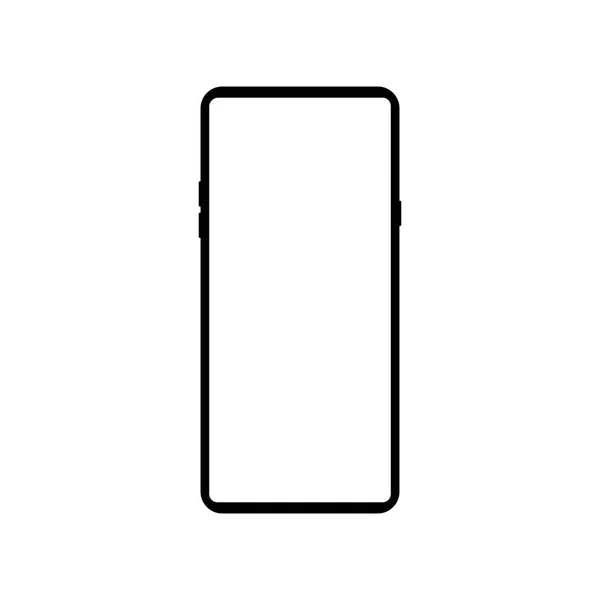 Rahmenlose Smartphone-Attrappe mit leerem Bildschirm isoliert auf weiß — Stockvektor