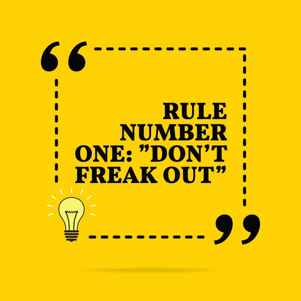 鼓舞人心的励志报价。第一条规则: "不要抓狂" — 图库矢量图片