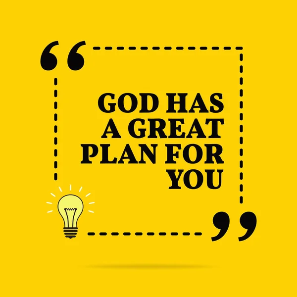 Cita motivacional inspiradora. Dios tiene un gran plan para ti . — Archivo Imágenes Vectoriales