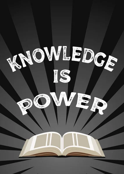 Kennis is Power poster. Educatief, boek reading concept. — Stockvector