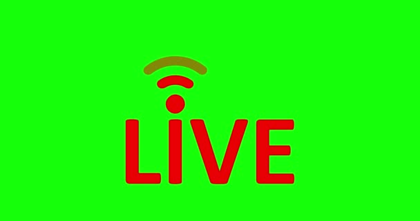 Znamení Live Stream Červený Symbol Tlačítko Živého Vysílání Vysílání Symbol — Stock video