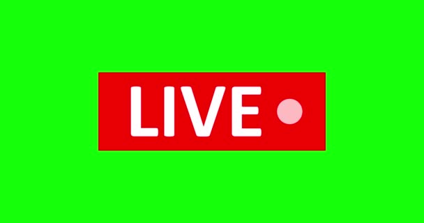 Signe Live Stream Symbole Rouge Bouton Streaming Direct Radiodiffusion Emblème — Video