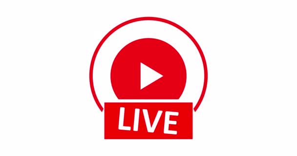 Segnale Diretta Streaming Simbolo Rosso Pulsante Streaming Live Trasmissione Emblema — Video Stock