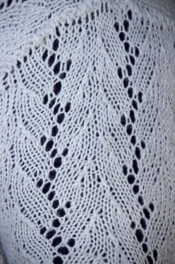 El yapımı sıcak triko, yakın çekim.