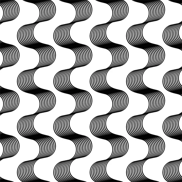 Abstract Wavy Lines Pattern Optical Art Background Web White Noise — стоковый вектор