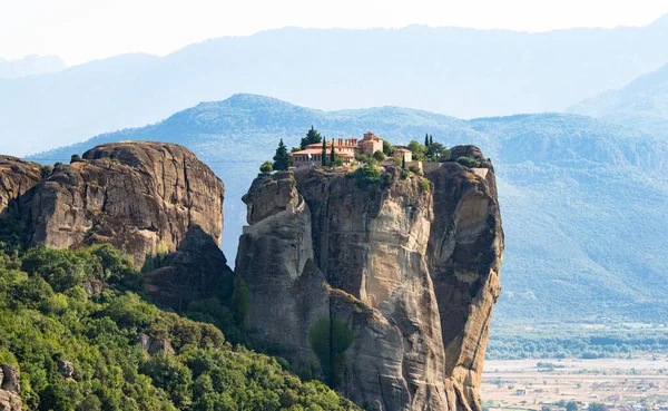 Fantastisk Utsikt Över Klostren Meteora Grekland Landskap Med Kloster Och — Stockfoto