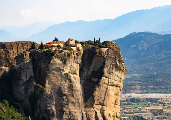 Fantastisk Utsikt Över Klostren Meteora Grekland Landskap Med Kloster Och — Stockfoto