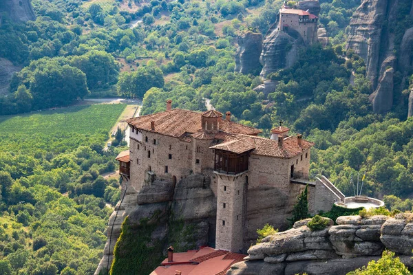 Fantastisk Utsikt Över Klostren Meteora Grekland Landskap Med Kloster Och — Stockfoto