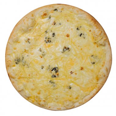 Beyaz masada İtalyan pizza, izolated