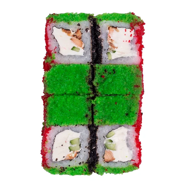 Sushi Rolls Cut White Background Isolated — Stock Photo, Image