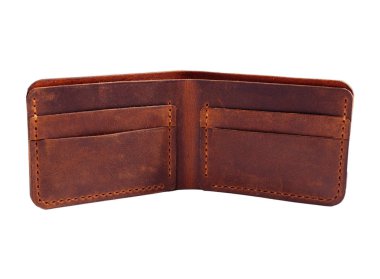 Beyaz arka planda deri aksesuarlar, cüzdanlar, 