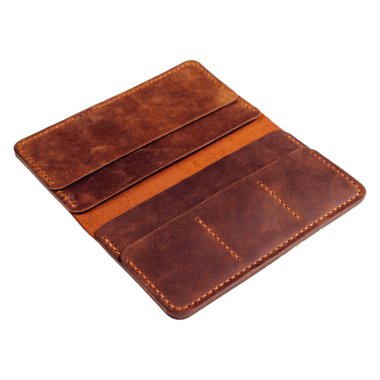 Beyaz arka planda deri aksesuarlar, cüzdanlar, 