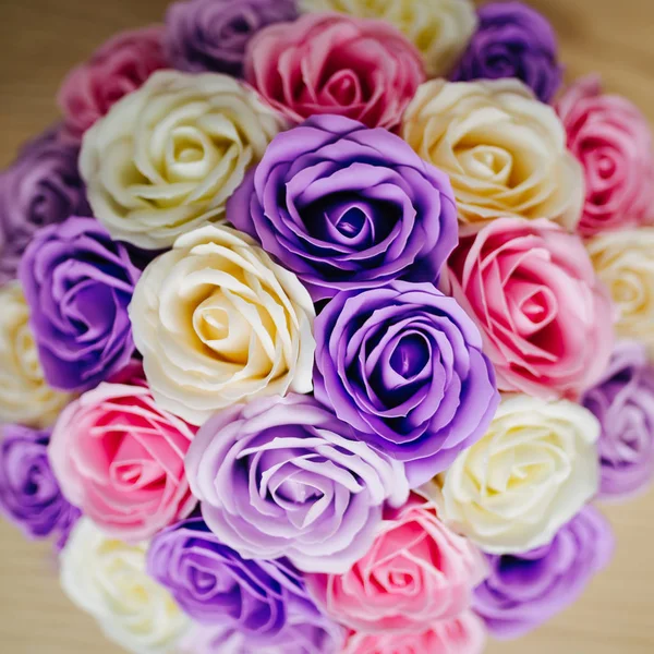 Bouquets Sapone Rose Diversi Colori — Foto Stock