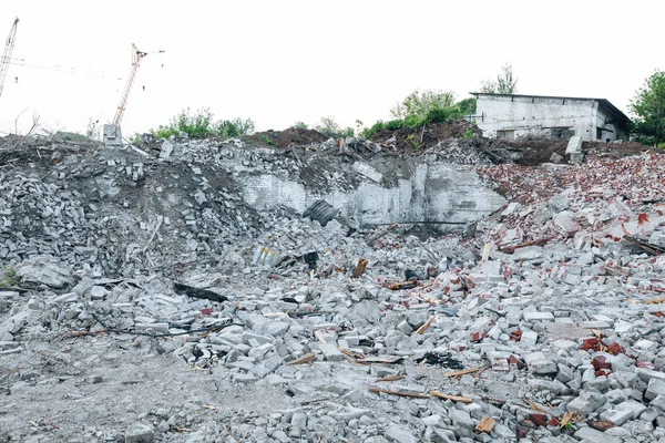 Lugar Destrucción Restos Edificio Guerra — Foto de Stock