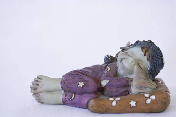 Goblin Statue Sleeping White Background Collectors Items — Stok fotoğraf