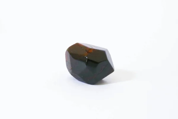 Garnet Close Uma Pedra Preciosa Com Fundo Branco Colecionáveis — Fotografia de Stock