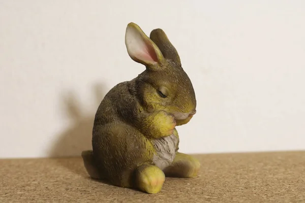 Lapin Pâques Sur Fond Liège Fond Blanc Fête — Photo