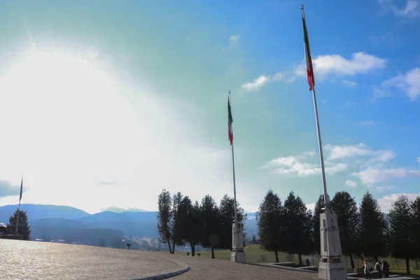 Plaza Frente Santuario Militar Asiago Gran Monumento Histórico Uno Los — Foto de Stock