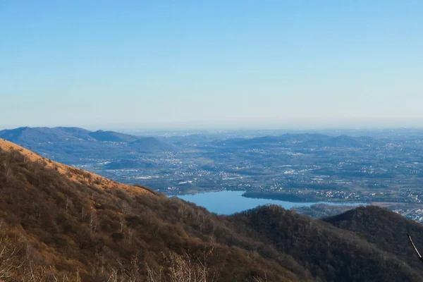 Bela Vista Panorâmica Lago Partir Caminho Que Leva Monte Bollettone — Fotografia de Stock