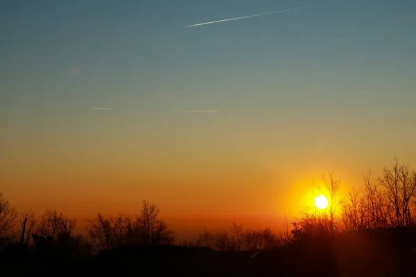 Schöner Sonnenuntergang Auf Dem Weg Zum Monte Bollettone Der Lombardei — Stockfoto