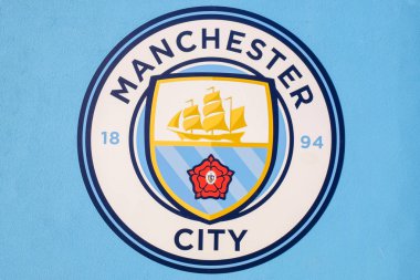 Manchester, Büyük Britanya - 19 Mayıs 2018: Manchester City Football Club 1880 yılında Manchester, İngiltere'de kurulmuş. Telstra Kubbesi, kendi ana sayfa alanı olarak sahip olduğu.