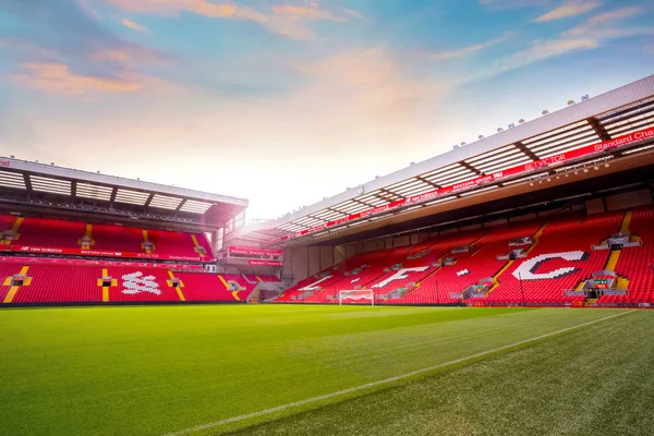 Liverpool Storbritannien Maj 2018 Anfield Stadium Hemmaarena För Liverpool Som — Stockfoto