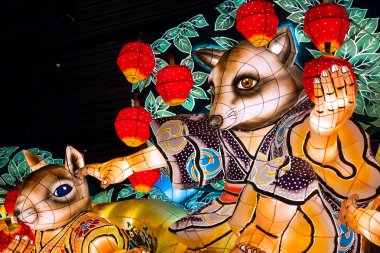 Aomori, Japonya - 22 Nisan 2018: Fener Nebuta Festival geçit Aomori şehir ile yaz aylarında festival Ağustos 2-7, her yıl düzenlenen yüzen.