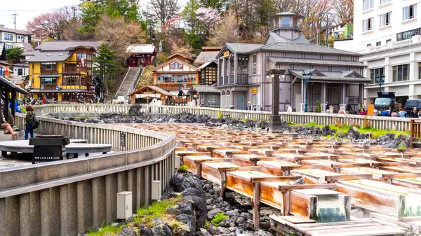 Gunma Japão Abril 2018 Kusatsu Onsen Localizado Cerca 200 Quilômetros — Fotografia de Stock