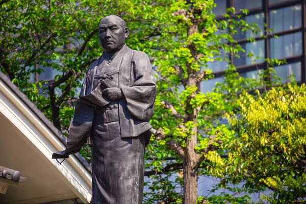Estatua Oishi Kuranosuke Líder Ronin Leales Una Las Historias Históricas —  Fotos de Stock