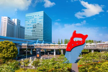 Tokyo, Japonya - 19 Nisan 2018: Tokyo büyük Odaiba, Tokyo Uluslararası Sergi Merkezi Japonya'nın en büyük covention merkezi olarak resmi olarak bilinen görme