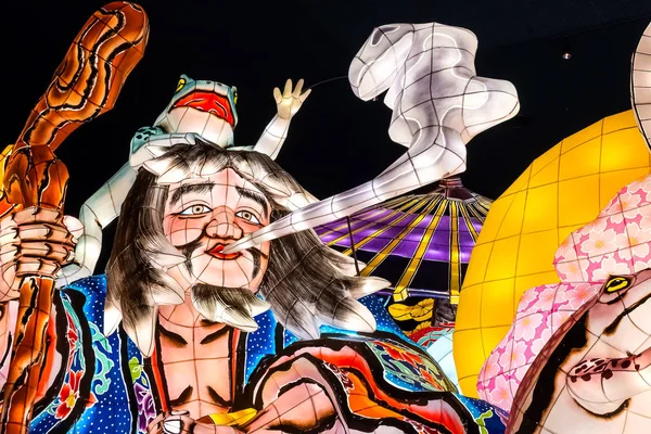 Aomori Giappone Aprile 2018 Carri Delle Lanterne Festival Nebuta Sfilano — Foto Stock