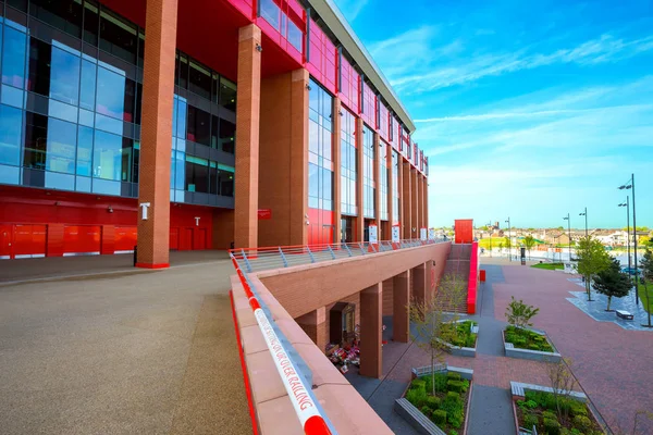 Liverpool Storbritannien Maj 2018 Anfield Stadium Hemmaarena För Liverpool Som — Stockfoto