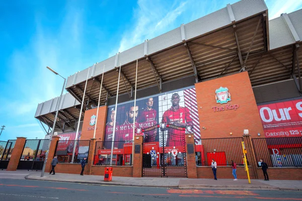 Liverpool Storbritannien Maj 2018 Anfield Stadium Hemmaarena För Liverpool Som — Stockfoto