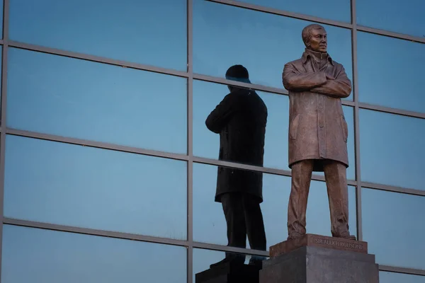 Manchester Verenigd Koninkrijk Mei 2018 Sir Alex Ferguson Bronzen Standbeeld — Stockfoto