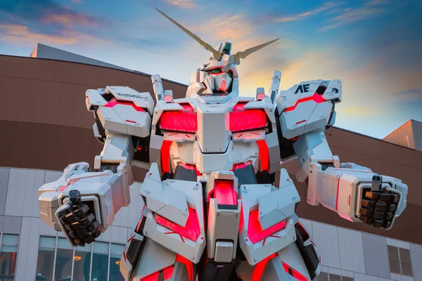 Tokyo Japón Abril 2018 Traje Móvil Tamaño Completo Unicorn Gundam — Foto de Stock