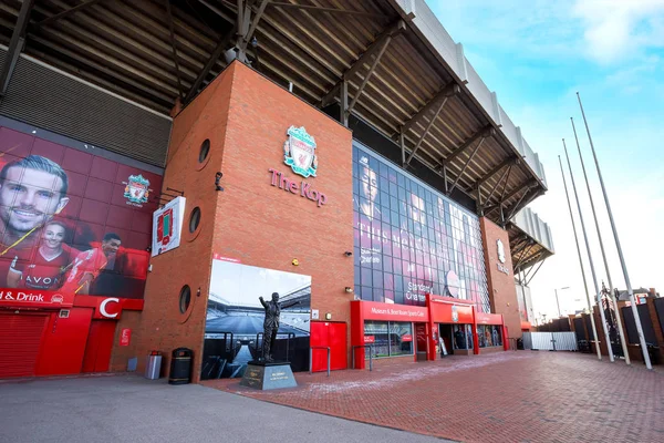 Liverpool Storbritannien Maj 2018 Anfield Stadium Hemmaarena För Liverpool Som — Stockfoto