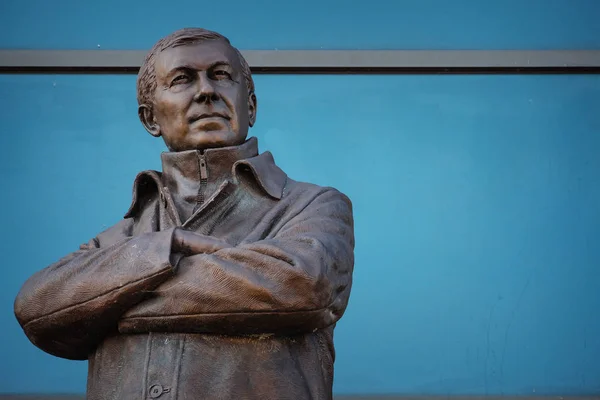 Manchester Royaume Uni Mai 2018 Statue Bronze Sir Alex Ferguson Photo De Stock