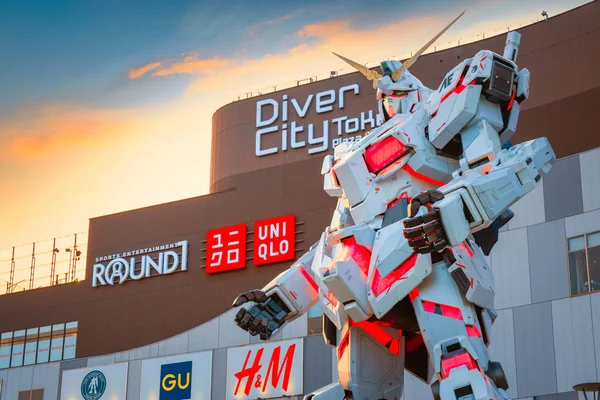 Tokyo Japón Abril 2018 Traje Móvil Tamaño Completo Unicorn Gundam — Foto de Stock