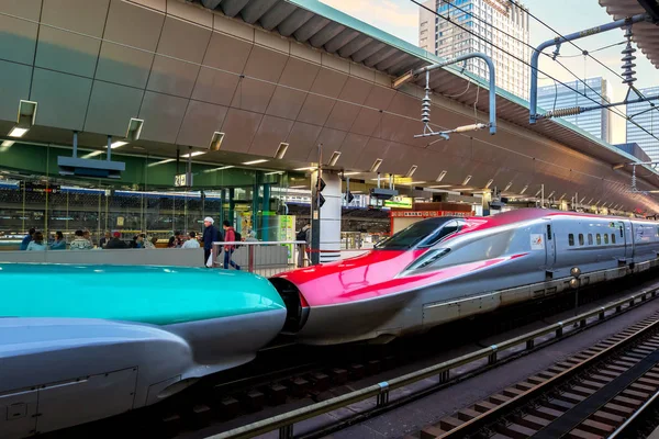 Tokyo Japão Abril 2018 Trem Japonês Alta Velocidade Shinkansen Hayabusa — Fotografia de Stock