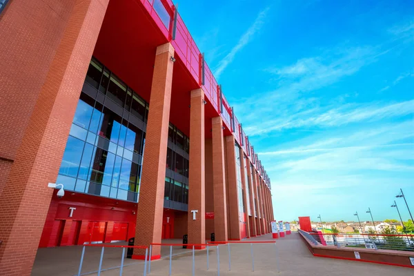 Liverpool Storbritannien Maj 2018 Anfield Stadium Hemmaarena För Liverpool Som — Stockfoto