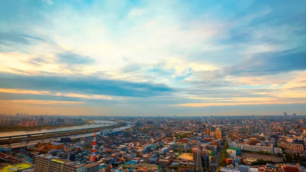 Alacakaranlık Sermaye Şehir Japonya Tokyo Şehir Manzaralı Görünüm — Stok fotoğraf