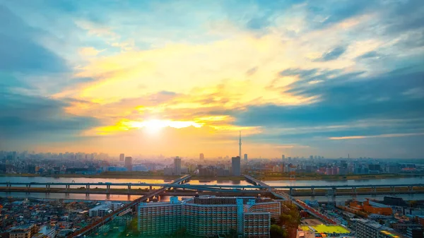 Vista Panorámica Ciudad Tokyo Capital Japón Crepúsculo —  Fotos de Stock