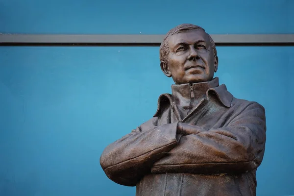 Manchester Royaume Uni Mai 2018 Statue Bronze Sir Alex Ferguson Images De Stock Libres De Droits