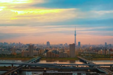 Alacakaranlık sermaye şehir Japonya Tokyo şehir manzaralı görünüm